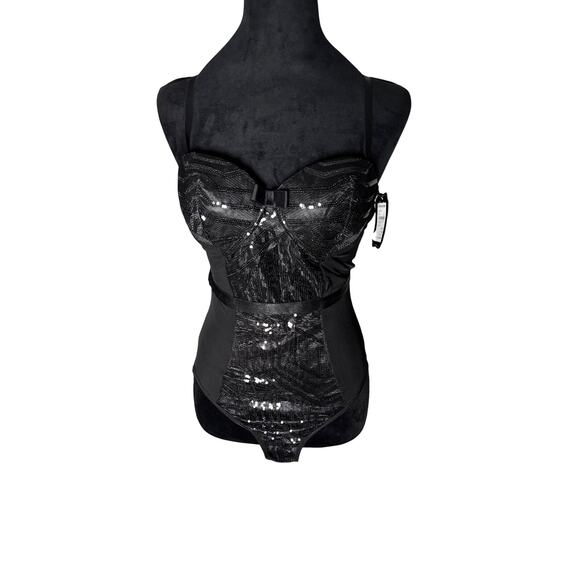 Whimsy Goth Black Satin Corset & Skirt Set Size Small - Picture 2 of 10